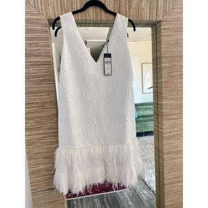 NWT BCBGMAXAZRIA Cocktail Bridal Dress w/ Feathers